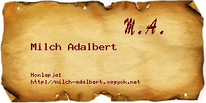 Milch Adalbert névjegykártya